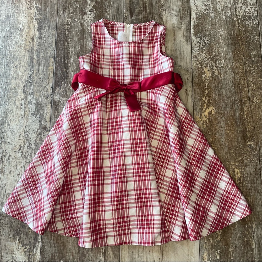 Bonnie Jean Red Plaid Dress Size 4